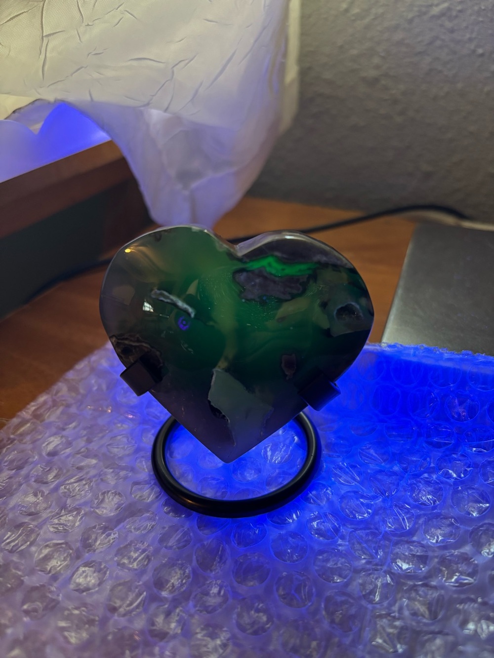 Volcano Agate Heart on Stand - Home Accents